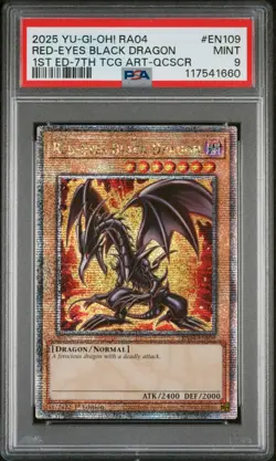 2025 YU-GI-OH! RA04-EN109  RED-EYES BLACK DRAGON QCR SECRET 7TH ARTWORK PSA 9 - Image 3