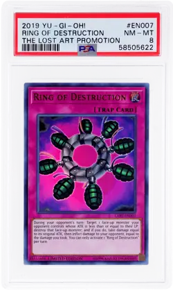2019 Yu-Gi-Oh Lost Art Promotion Ring of Destruction #LARTEN007 PSA 8 - Image 1