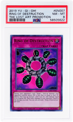 2019 Yu-Gi-Oh Lost Art Promotion Ring of Destruction #LARTEN007 PSA 8 - Image 3