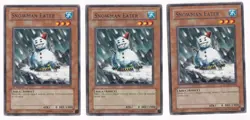 YUGIOH 3X SNOWMAN EATER RGBT-EN094 RARE 1ST/UNLIMITED ED LP - Image 1