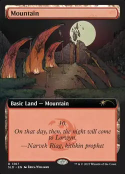 [1x] Mountain (1367) - Foil Near Mint, English Secret Lair MTG Magic - Image 1