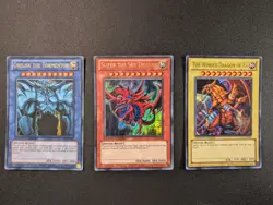 Slifer Ra Obelisk LC01-EN001 EN002 EN003 Ultra YuGiOh Egyptian God Card Set LP - Image 1