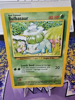 Bulbasaur Base Set 44/102 Vintage PokÃ©mon Card Lp+ - Image 1