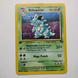 Pokemon 1999 Nidoqueen First Edition Holo Rare Card 7/64 Jungle HP - Image 1