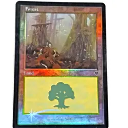Magic The Gathering 2000 Forest Land Card Foil #350 Green Mana - Image 1