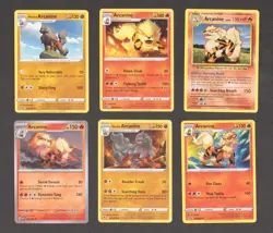 Arcanine Pokemon Card Collection Set of 6 English Cards Lot Bundle Rare - Image 1