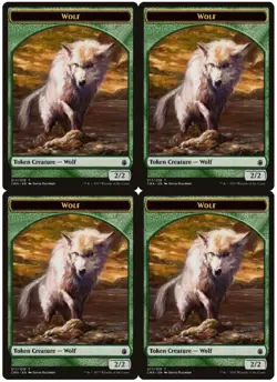 MTG Wolf Token x4 Commander Anthology NM Playset - Image 1