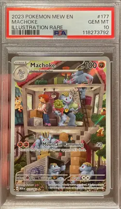 2023 Pokemon Scarlet Violet 151 MEW EN Machoke Illustration Rare PSA 10 #177 - Image 1