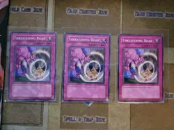 YUGIOH 3X THREATENING ROAR COMMON UNLIMITED ED LP (5DS1,DR3)  - Image 1
