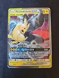 Pikachu & Zekrom GX 33/181 Sm-Team Up Holo Card NM Condition - Image 1