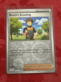 Reverse Holo Pokemon - Brock's Scouting - 146/159 Sv09: Journey Together R Holo - Image 1