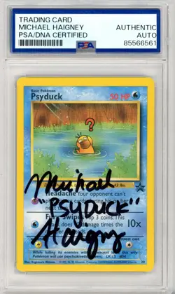 PSA Signed Michael Haigney Pokemon TCG Psyduck 20/53 Wotc Promo Regular - Image 1