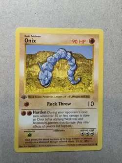 Pokemon Onix 56/102 1st Edition Shadowless Base Set Card Unplayed Near Mint - Image 1