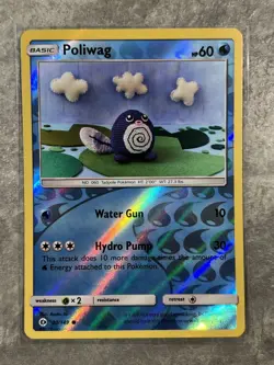 Poliwag 30/149 YARN Pokemon TCG  Sm Base Set Reverse Holo Card (Light Play) - Image 1