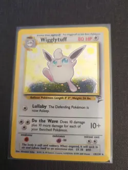PokÃ©mon TCG Wigglytuff Base Set 2 Holo Unlimited Rare Card 19/130 LP Condition - Image 2
