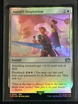 Magic the Gathering MTG Final Fantasy Auron's Inspiration Foil Yuna Tidus FFX SP - Image 1