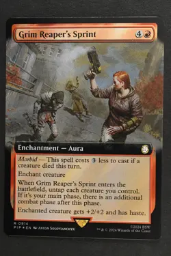 Magic The Gathering: Grim Reaper's Sprint - PIP - FOIL Rare Extended Art NM MTG - Image 1