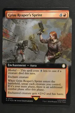 Magic The Gathering: Grim Reaper's Sprint - PIP - FOIL Rare Extended Art NM MTG - Image 3