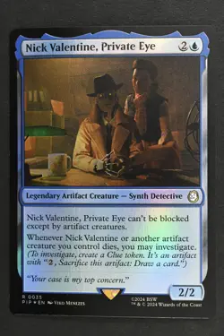 Magic The Gathering: Nick Valentine Private Eye - PIP - FOIL Rare - NM - MTG - Image 3