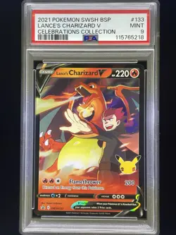 2021 Pokemon Celebrations SWSH133 Lance's Charizard V PSA 9 Mint  - Image 1