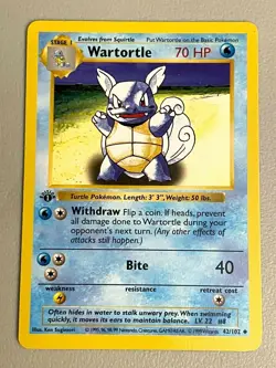 WARTORTLE 42/102 1st edition shadowless Pokemon Card EX-NM Condition Card - Image 4