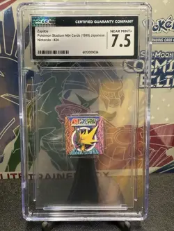 Zapdos No.24 Pokemon Stadium GB Pocket Mini Card Japanese Nintendo CGC 7.5 NM+ - Image 1