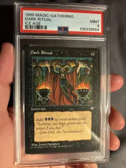 MTG Dark Ritual - Ice Age - PSA Mint 9 - Image 1