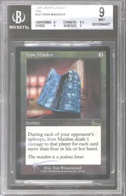 Magic MTG Urza's Legacy FOIL Iron Maiden BGS 9 (9, 8.5, 9, 9) NEAR MINT NM - Image 1
