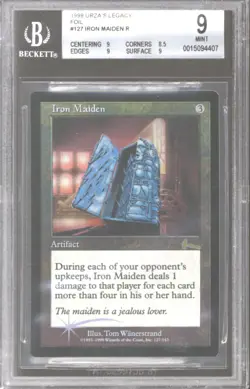 Magic MTG Urza's Legacy FOIL Iron Maiden BGS 9 (9, 8.5, 9, 9) NEAR MINT NM - Image 2