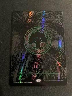 Forest (Phyrexian) - Full Art (Oil Slick Raised Foil) Phyrexia: All Will Be One - Image 1