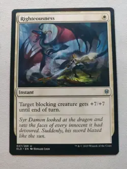 1x MTG Righteousness Throne of Eldraine 027/269 Regular Uncommon x1 - Image 1