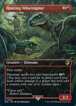 1x Hunting Velociraptor - Foil - Borderless Light Play MTG Magic - Kid Icarus - - Image 2
