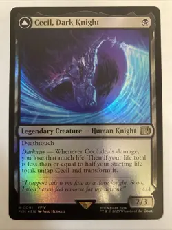 Cecil, Dark Knight   Cecil, Redeemed Paladin FIN Final Fantasy MTG 91 FOIL - Image 1