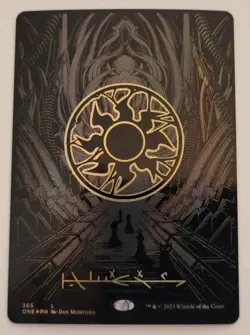 Plains (Phyrexian) - Full Art (Oil Slick Raised Foil) Phyrexia: All Will Be One - Image 1