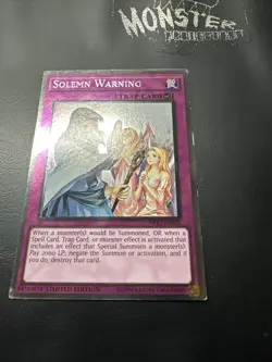 YUGIOH SOLEMN WARNING PLATINUM RARE NKRT-EN035 LIMITED EDITION - Image 4