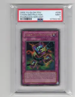 PSA 9 MINT Chain Destruction PSV-006 Ultra Rare 2002 Yu-Gi-Oh PSV - Image 1