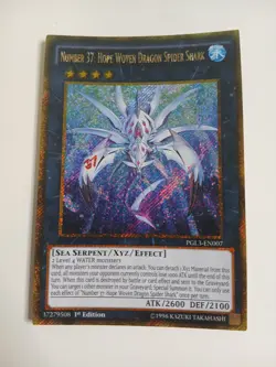 YuGiOh! Number 37: Hope Woven Dragon Spider Shark PGL3-EN007 1st Edition  Secret - Image 7
