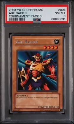 PSA 8 Yugioh TP3-006 Axe Raider Rare 2003 Tournament Pack 3 Promo - Image 1