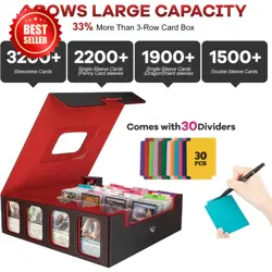 Card Storage Box 3200+ MTG Deck Box with 30 Colorful Divider, Commander Trading - Image 4