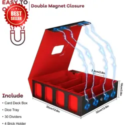 Card Storage Box 3200+ MTG Deck Box with 30 Colorful Divider, Commander Trading - Image 6