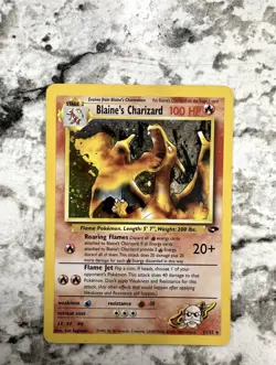 PokÃ©mon TCG Blaine's Charizard Gym Challenge Holo Card 2/132 Unlimited Rare - Image 1