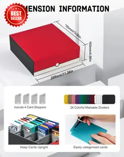 TINTEK Card Storage Box for MTG PTCG, Commander Deck Box Holds 3000+ Cards, Card - Image 3