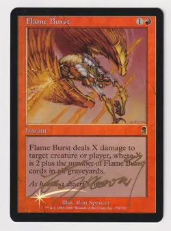 Gold Signed FOIL Flame Burst MP Odyssey Artist Ron Spencer 2001 WOTC MTG Magic! - Image 1