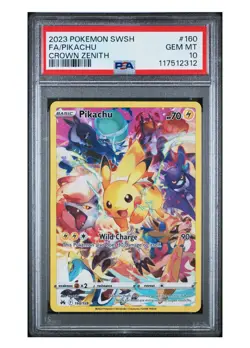 Pikachu 160/159 Crown Zenith Full Art Secret Rare Pokemon TCG PSA 10 - Image 1