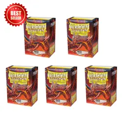 5 PACK Dragon Shield Red TCG Board Game Standard Size Sleeves Play Card Protecto - Image 1