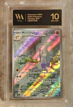WAG Slab Gem Mint 10 Mienshao 200/182 Sv04: Paradox Rift Holo Graded Card - Image 1