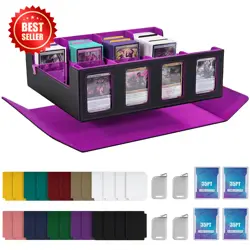 Trading Card Storage Box with Commander Display, 2400+ Deck Box for MTG with Rem - Image 3