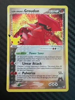 Pokemon TCG Team Magma's Groudon Celebrations 25th Anniversary 9/95 NM - Image 1
