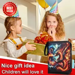 4-Pockets Trading Card Binder Collector Zipper Album with 50 Removable Sleeves,P - Image 4