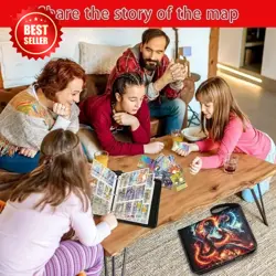 4-Pockets Trading Card Binder Collector Zipper Album with 50 Removable Sleeves,P - Image 5